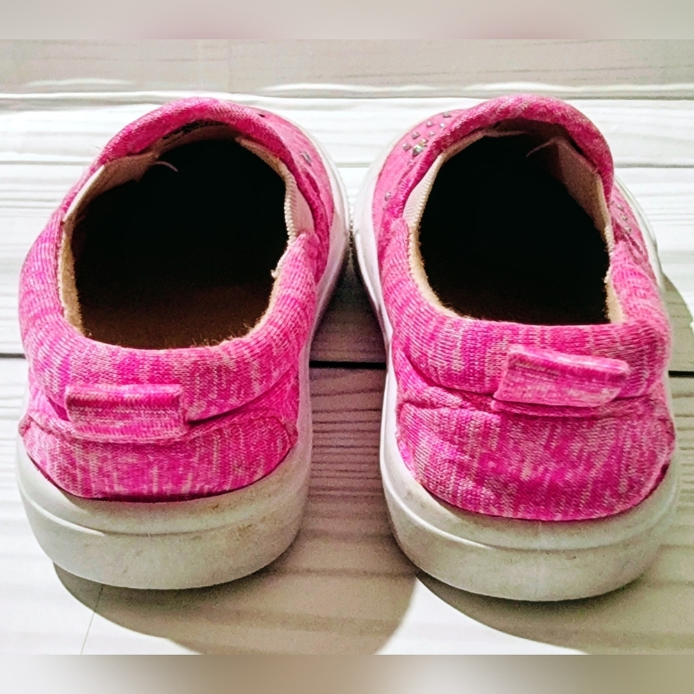Sparkly Pink Kids Slip-On Shoes Size 5 - Picture 4 of 6
